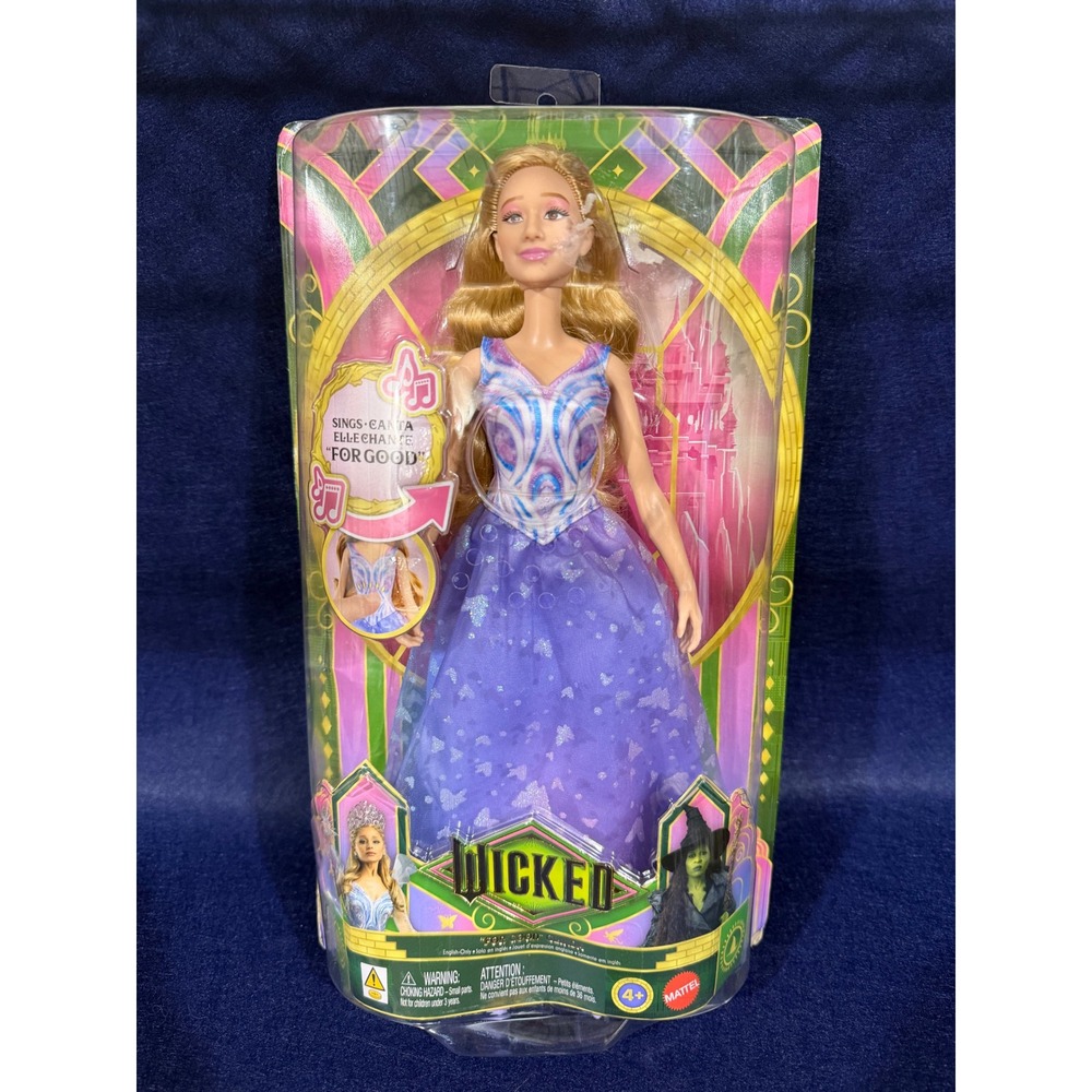 Mattel Wicked For Good Glinda Singing Doll Ariana Grande Lavender Gown JFM10